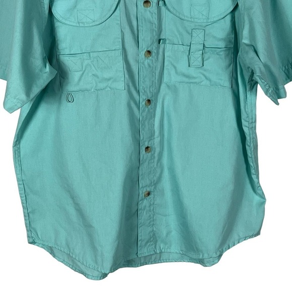 SERDA BREWING PERFORMANCE POPLIN SHORT SLEEVE FISHING SHIRT AQUA MENS SIZE SMALL - Picture 3 of 8
